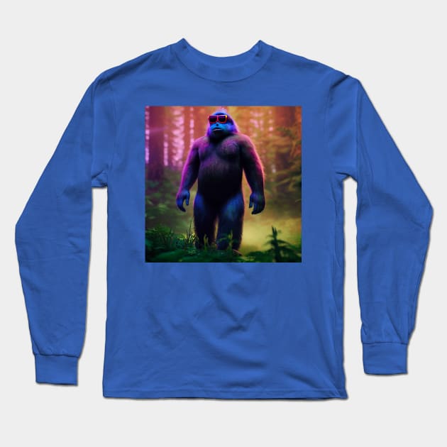 Dope Sasquatch in Nature Long Sleeve T-Shirt by Grassroots Green